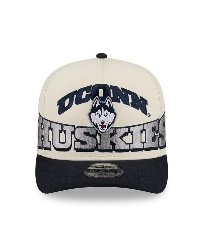 Men's Cream/Navy UConn Huskies March Madness Historic Collection 9FIFTY A-Frame Snapback Hat