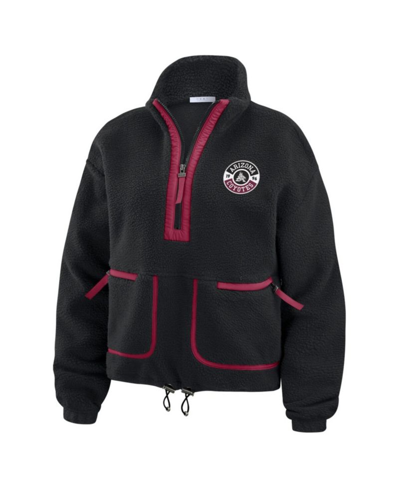 Women's Black Arizona Coyotes Polar Fleece Half-Zip Jacket