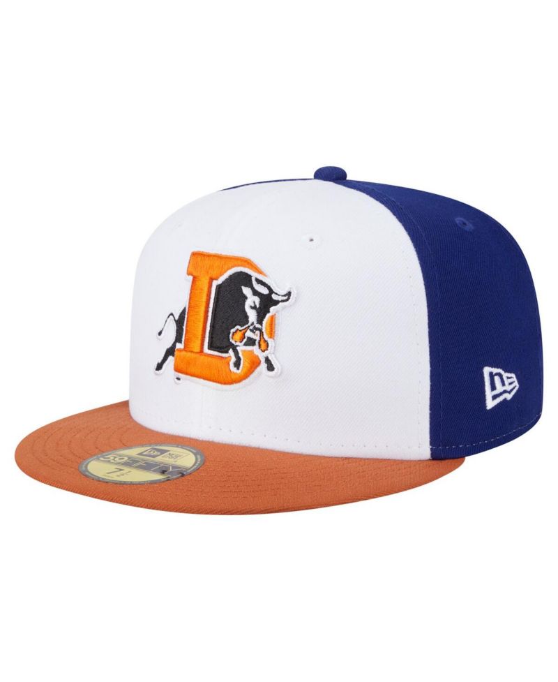 Men's White/Orange Durham Bulls Authentic Collection 59FIFTY Hat