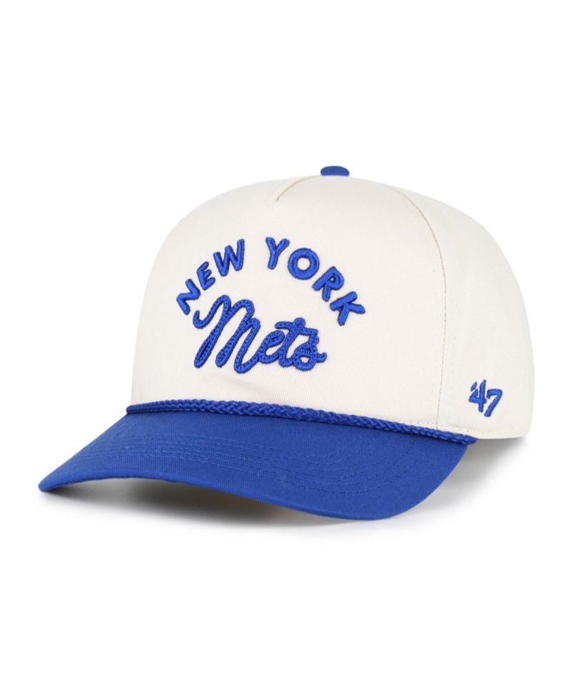 Men's and Women's '47 Natural/Royal New York Mets Rope Script Hitch Adjustable Hat