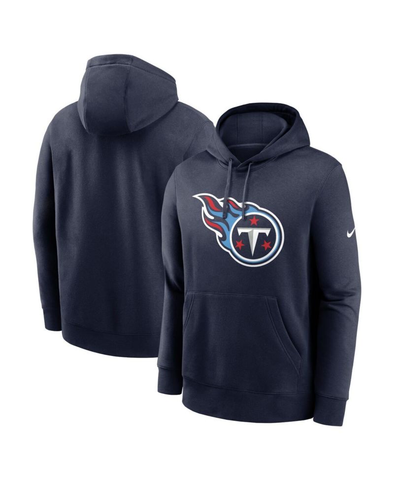 Men's Navy Tennessee Titans Club Logo Pullover Hoodie