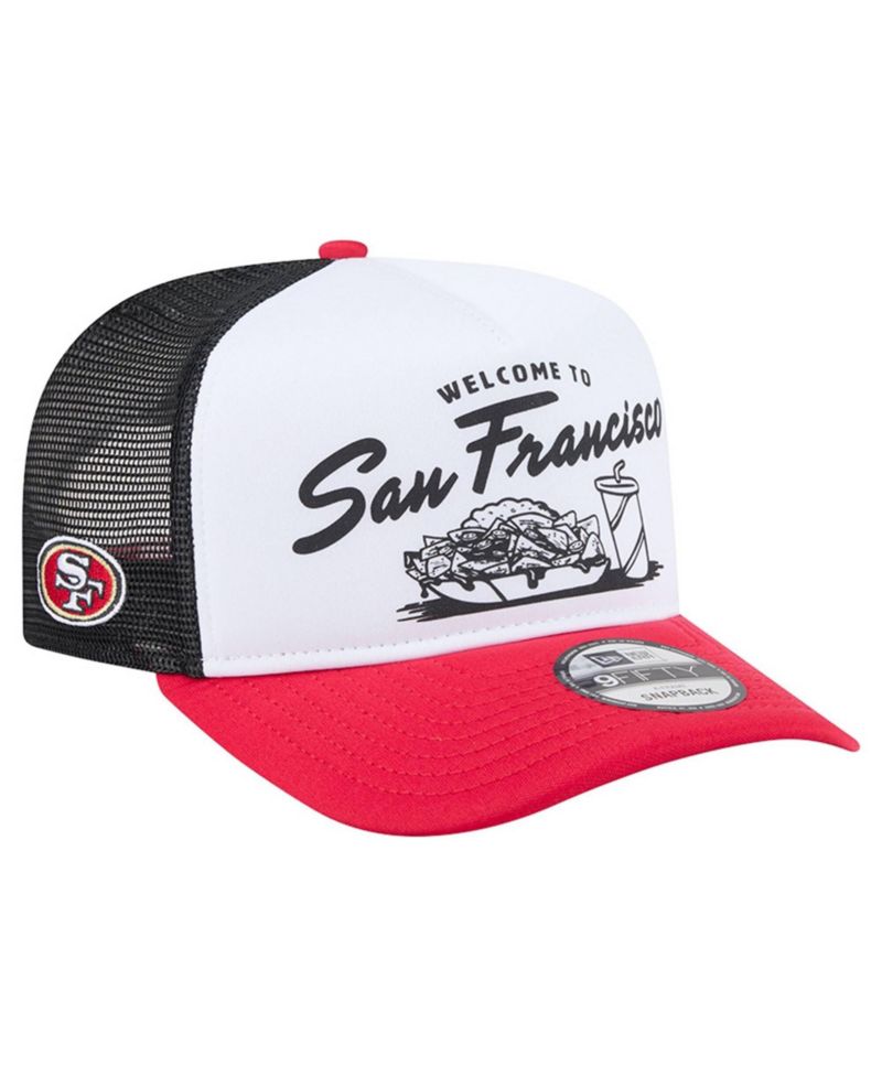 Men's White/Scarlet San Francisco 49ers Foodie 9FIFTY A-Frame Trucker Snapback Hat