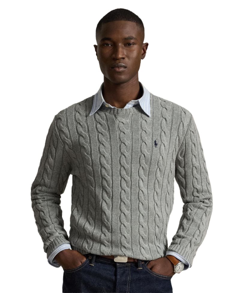 Men's Cable-Knit Cotton Sweater