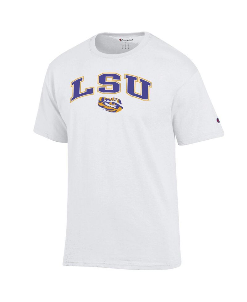 Men's White LSU Tigers Arch Over Logo T-Shirt
