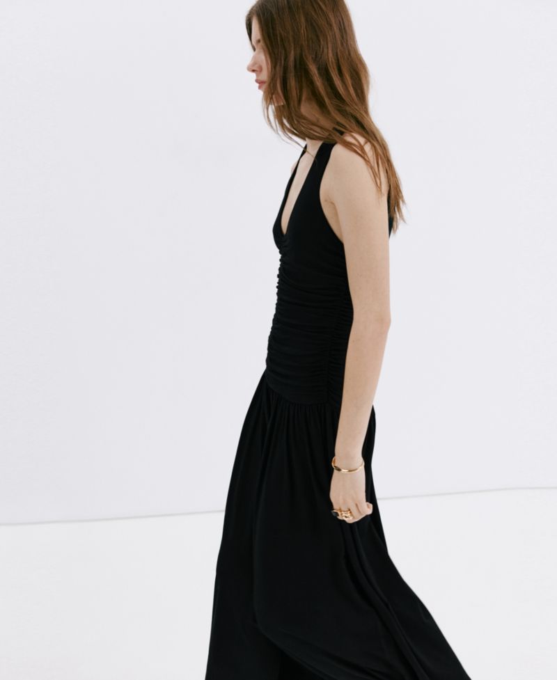 Women's Shirred Long Dress