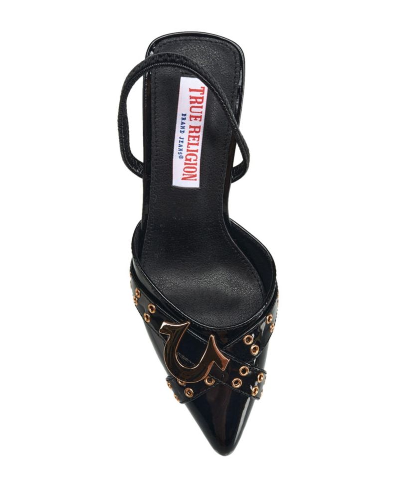 Women's Sade Metal Buckle Logo Heel