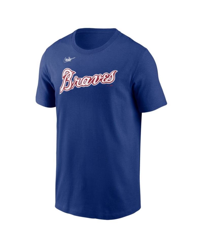 Men's Royal Atlanta Braves Cooperstown Collection Wordmark T-Shirt