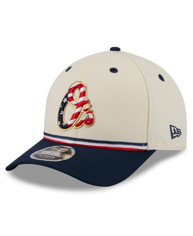 Big Boys and Girls Cream/Navy Baltimore Orioles USA 250 9FORTY M-Crown Adjustable Hat