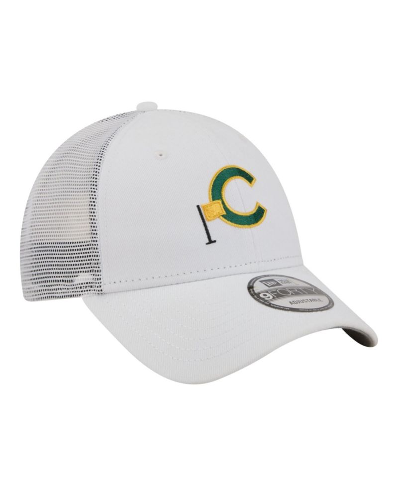 Men's White Chicago Cubs Flag 9FORTY Trucker Adjustable Hat