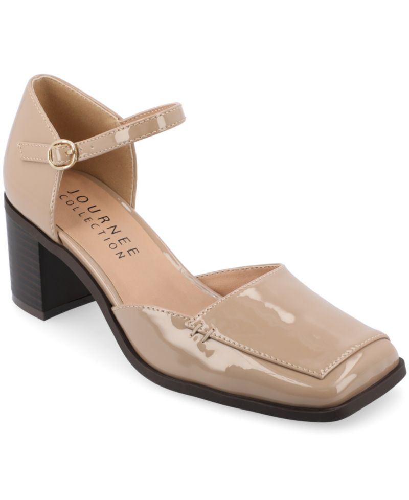 Women's Evangeline Block Heel Square Toe Pumps