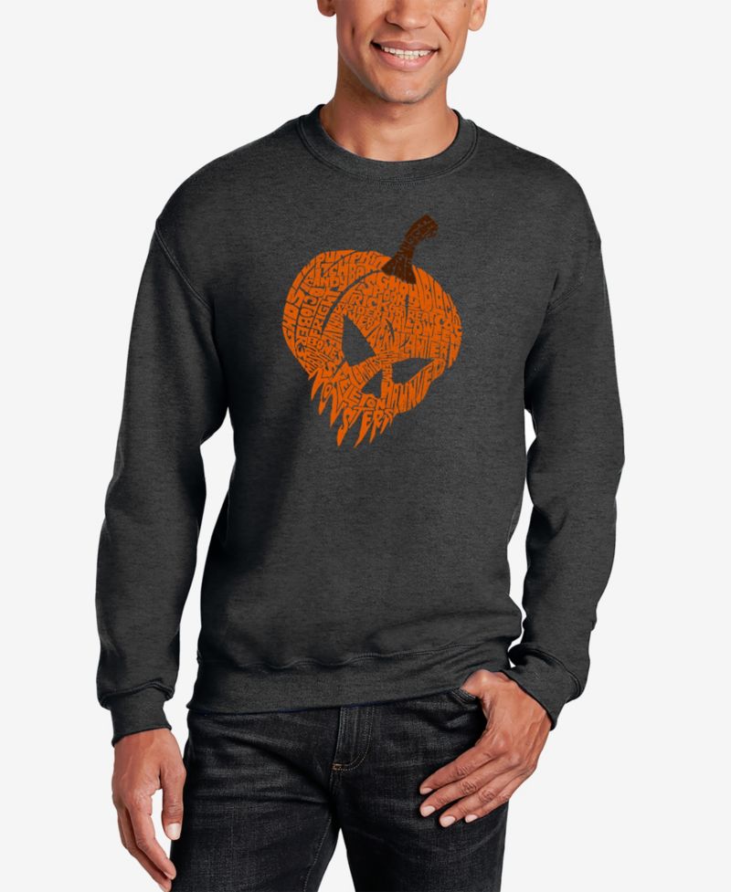 Men's Evil Pumpkin Word Art Crewneck Sweatshirt