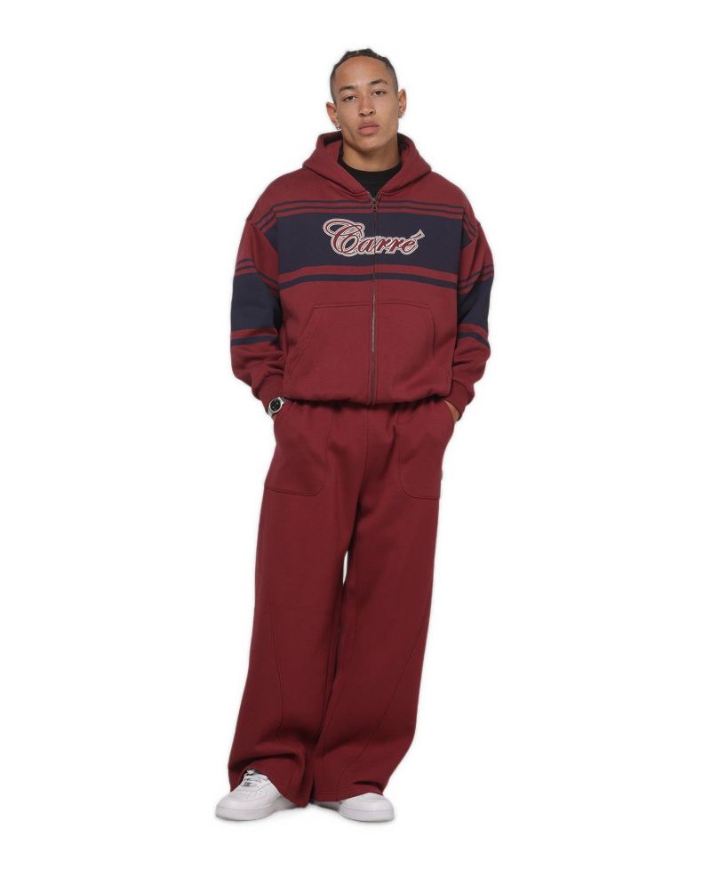 Men's Varsity Stripe Oversized Full Zip Hoodie