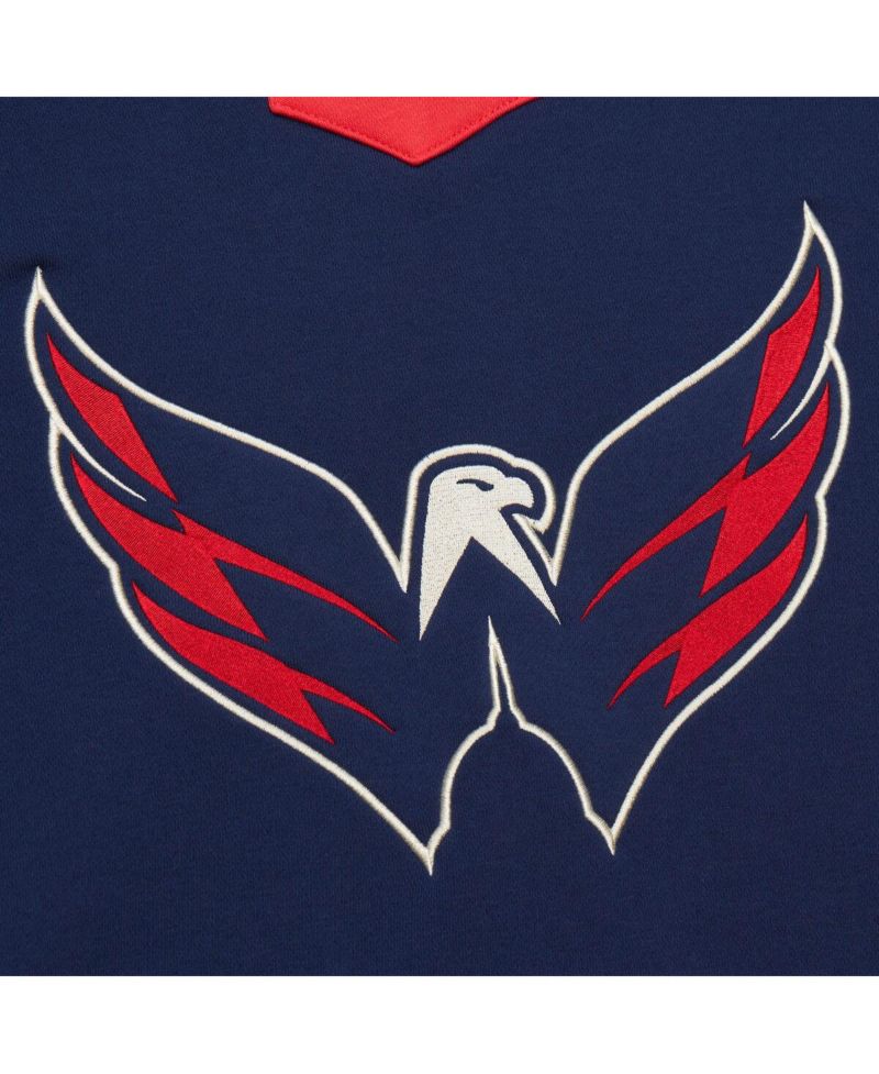 Men's Navy Washington Capitals Heritage Lace-Up Pullover Sweatshirt