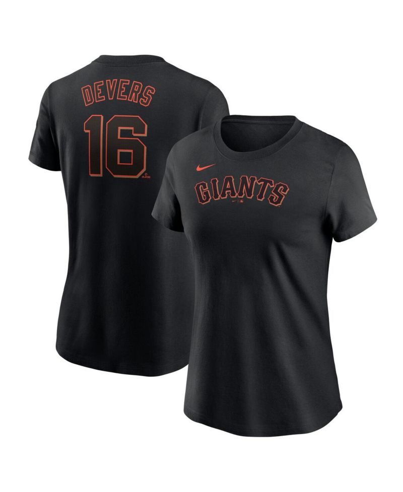 Women's Rafael Devers Black San Francisco Giants Name & Number T-Shirt