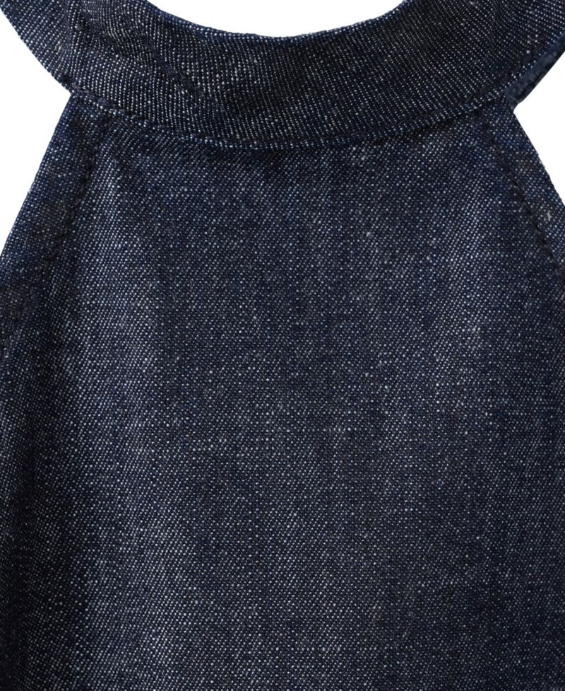 Women's Halter Neck Open-Back Denim Dress