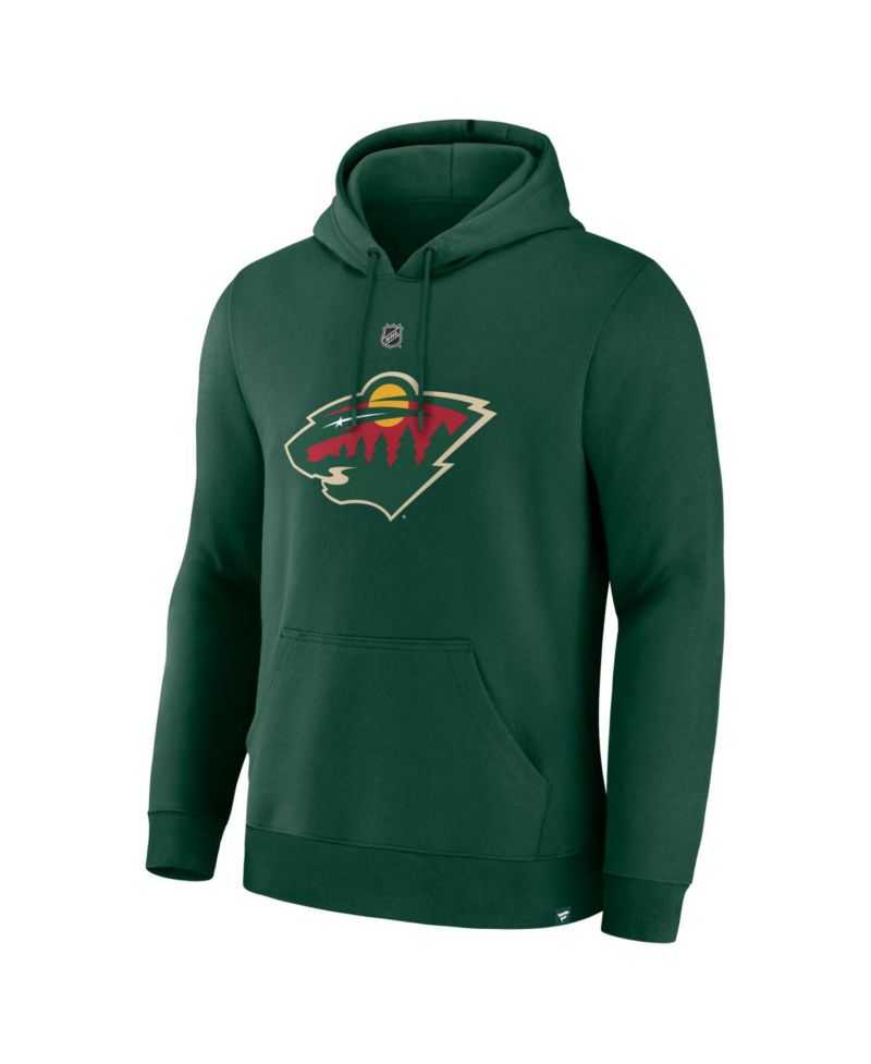 Men's Quinn Hughes Green Minnesota Wild Authentic Stack Name & Number Hoodie