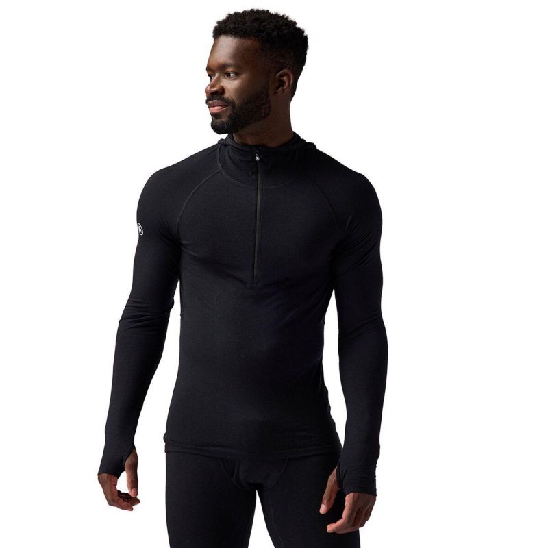 Men's Cedars RWS Merino Lt-Wt Baselayer 1/2-Zip Scuba Top Lightweight Long Underwear Tops