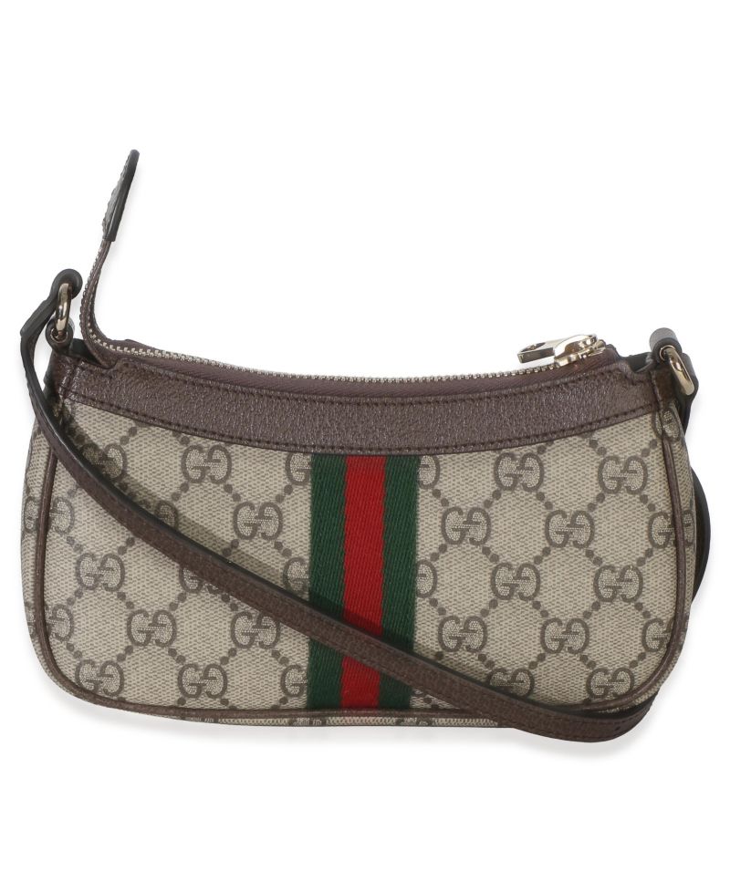 Beige Ebony GG Supreme Monogram Canvas Mini Ophidia Shoulder Bag