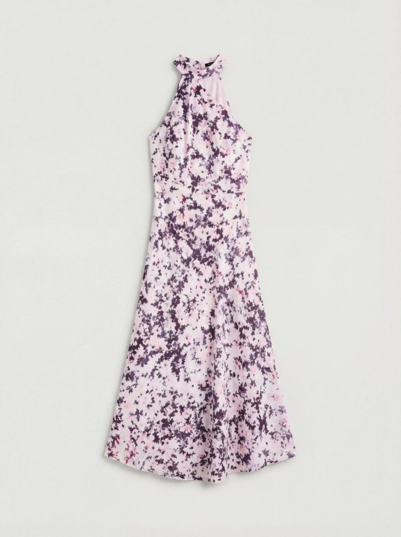 Women's Scarf Tie Asymmetric Maxi Dress