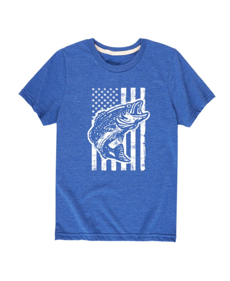 Big Boys Americana Flag Fish Graphic T-Shirt