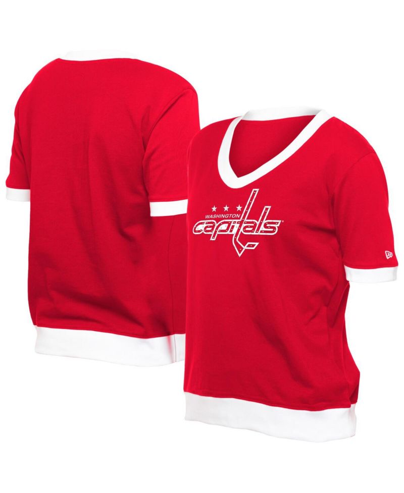 Women's Red Washington Capitals Game Day Rhinestuds T-Shirt