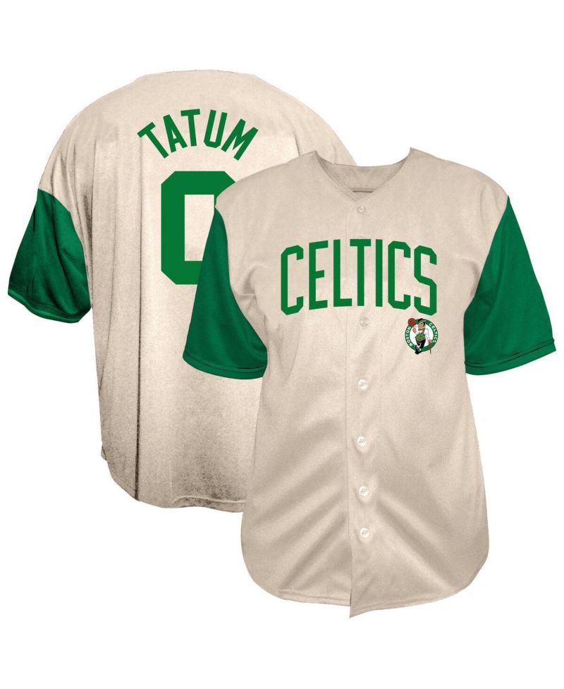 Men's Jayson Tatum Cream Boston Celtics Baseball Jersey