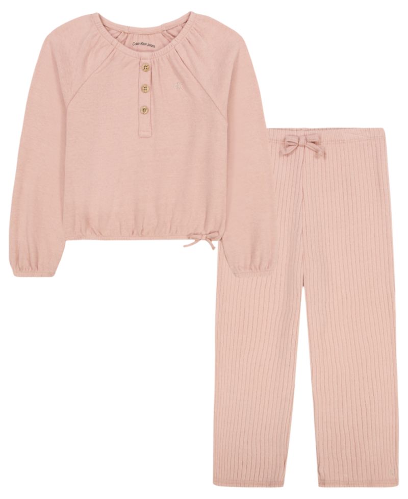 Girls' 2T-6X Long-Sleeve Top and Pants, 2-Piece Set