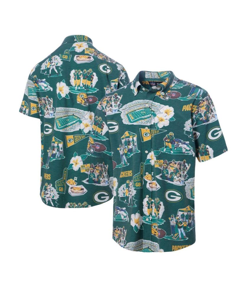 Men's Green Green Bay Packers Scenic Button-Down Shirt