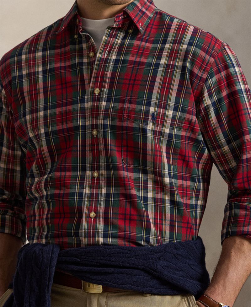 Men's Plaid Classic-Fit Oxford Shirt