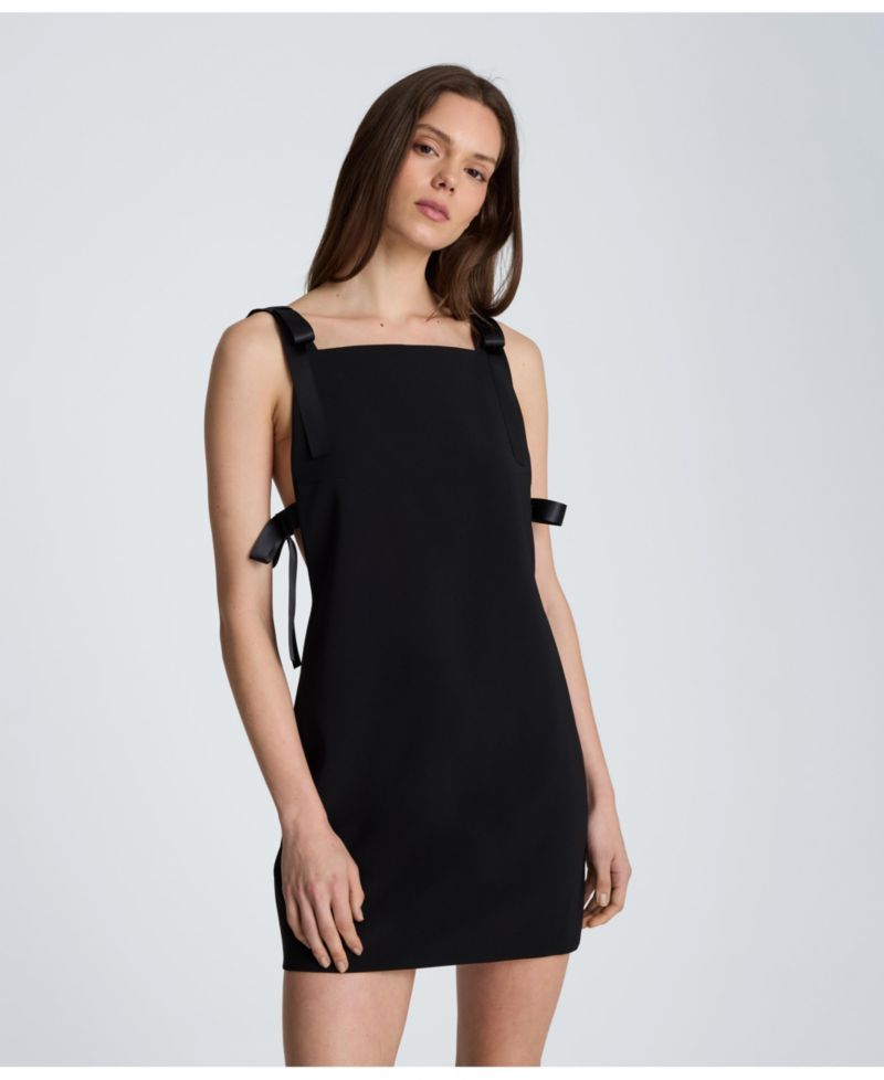 Women's Mini Square-Neck Bow-Tie Dress
