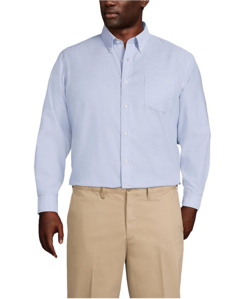 Women's Men's Big and Tall Traditional Fit Solid No Iron Supima Oxford Dress Shirt