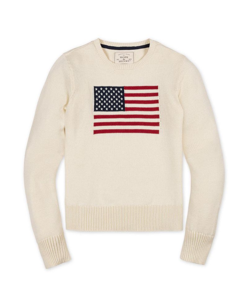 Women's Hope and Henry Organic Crew Neck Flag Sweater