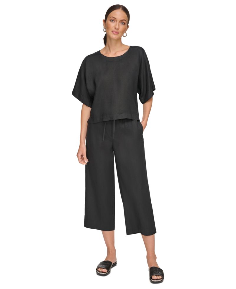 Linen Drop Shoulder 100% Linen Top
