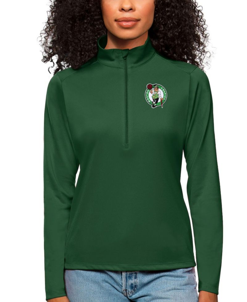 Women's Green Boston Celtics Tribute Half-Zip Sweatshirt
