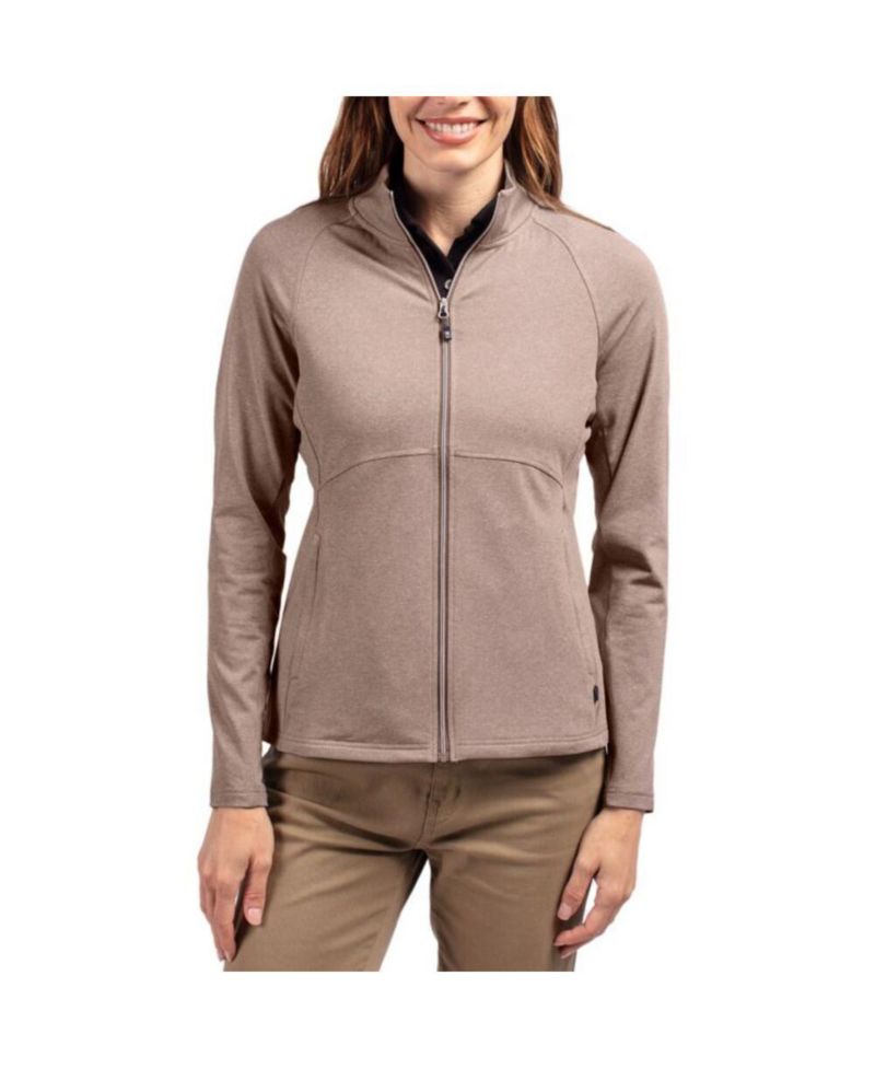 Women's Cutter and Buck Adapt Eco Knit Heather Recycled Full Zip