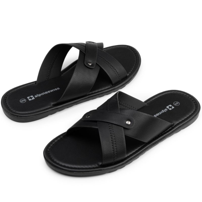 Men's Saul Faux Leather Slide Sandals Dressy Indoor Outdoor Shoes