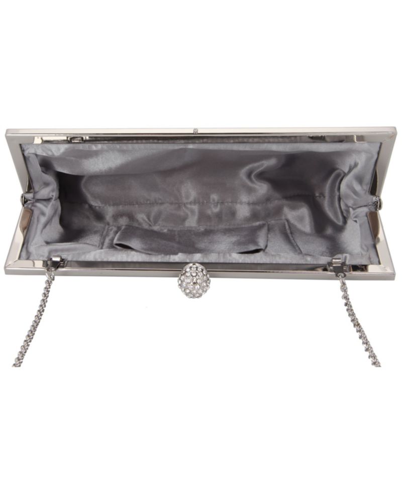 Women's Pleated Metallic Frame Clutch