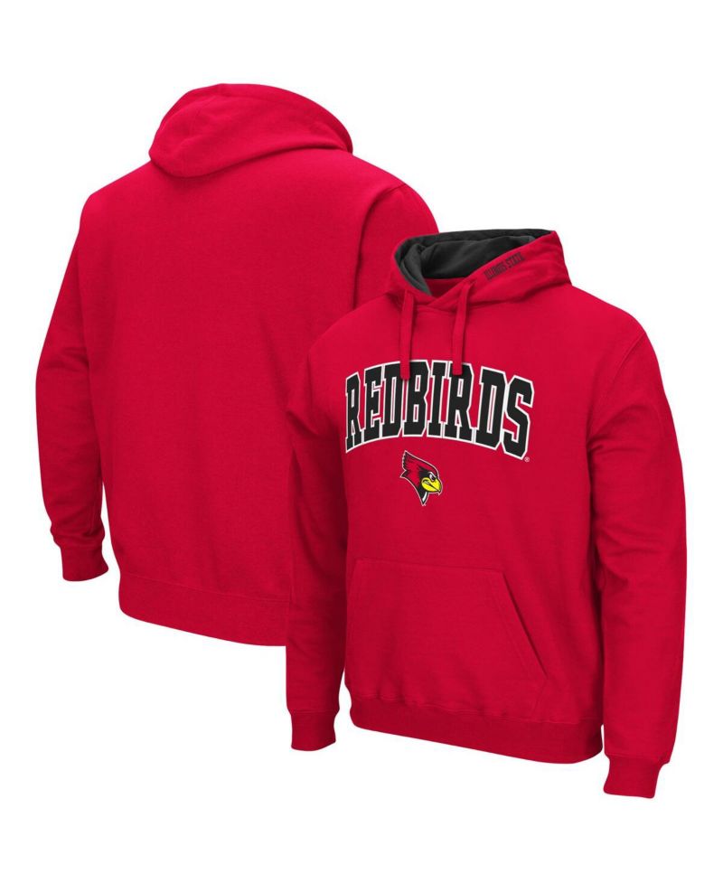 Men's Red Illinois State Redbirds Arch and Logo Pullover Hoodie