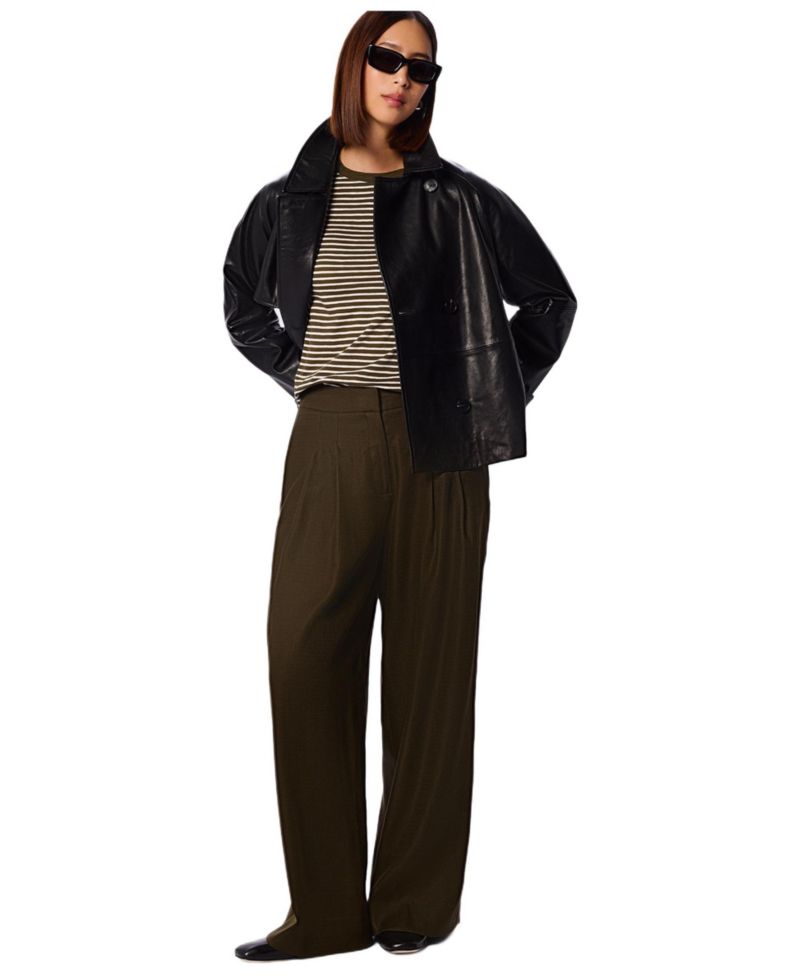 Women's Stripe Crew Neck Pocket Top