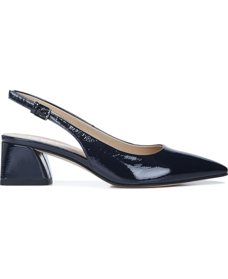 Women's Racer Pointed Toe Block Heel Slingback Pumps