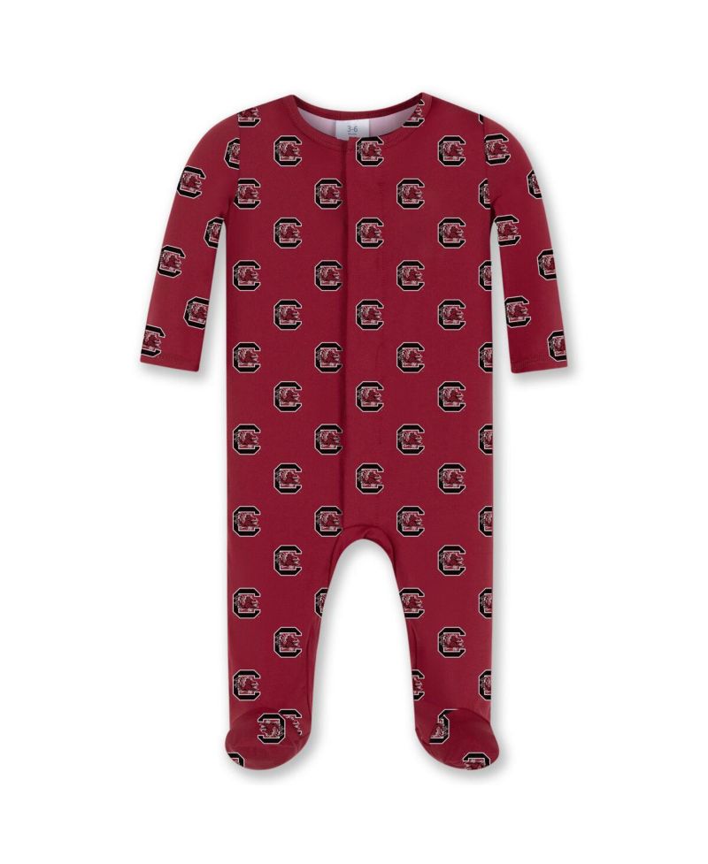 Baby Boys and Girls Crimson South Carolina Gamecocks Magnetic Closure Sleeper