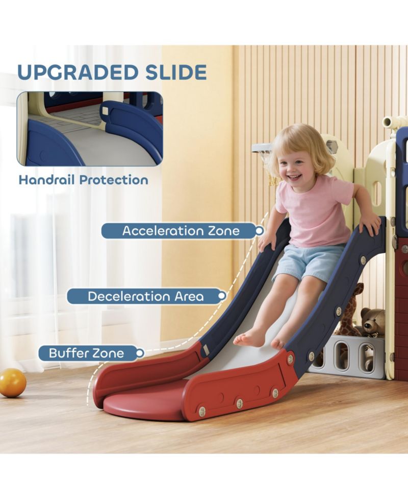 8 in 1 Toddler Slide Set for Kids Ages 1-6 Indoor Outdoor Playground