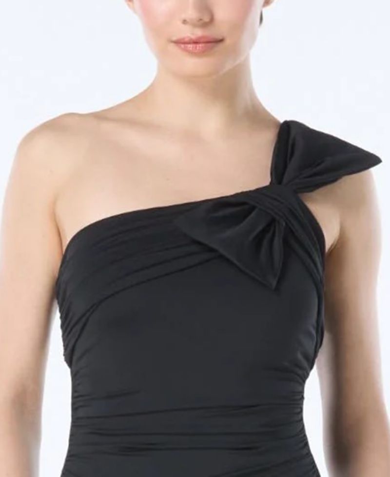 Women's Bow-Trim One-Shoulder One-Piece Swimsuit