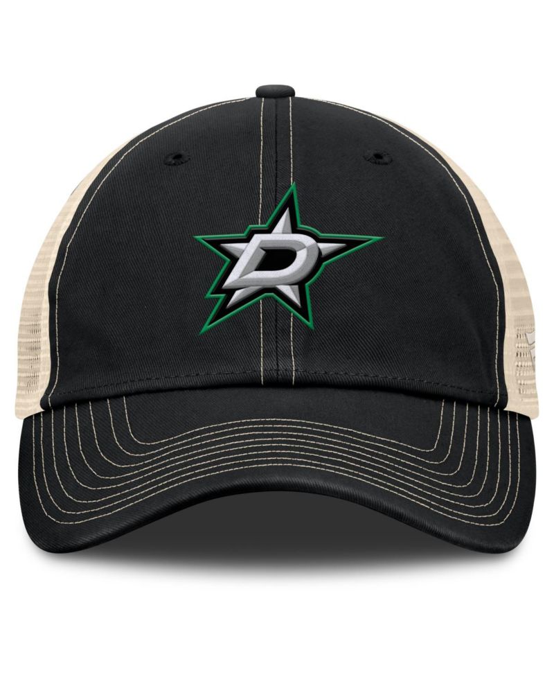 Men's Black/Natural Dallas Stars Rival Trucker Adjustable Hat