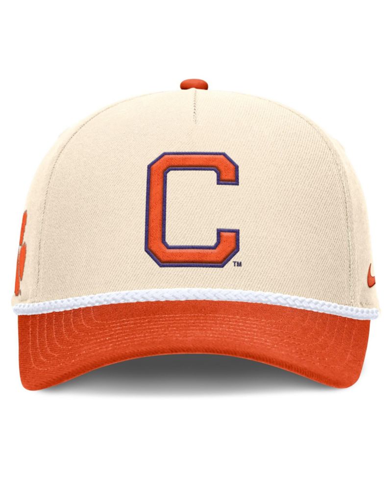 Men's and Women's Natural Clemson Tigers 2026 Primetime Natural 5-Panel Rope 2-Tone Rise Hat