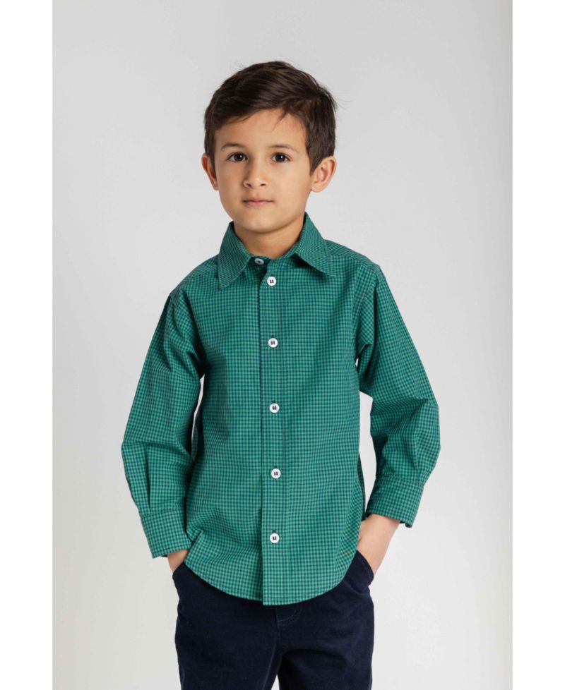 Boys' 4-6 Check Long-Sleeve Button-Down Shirt