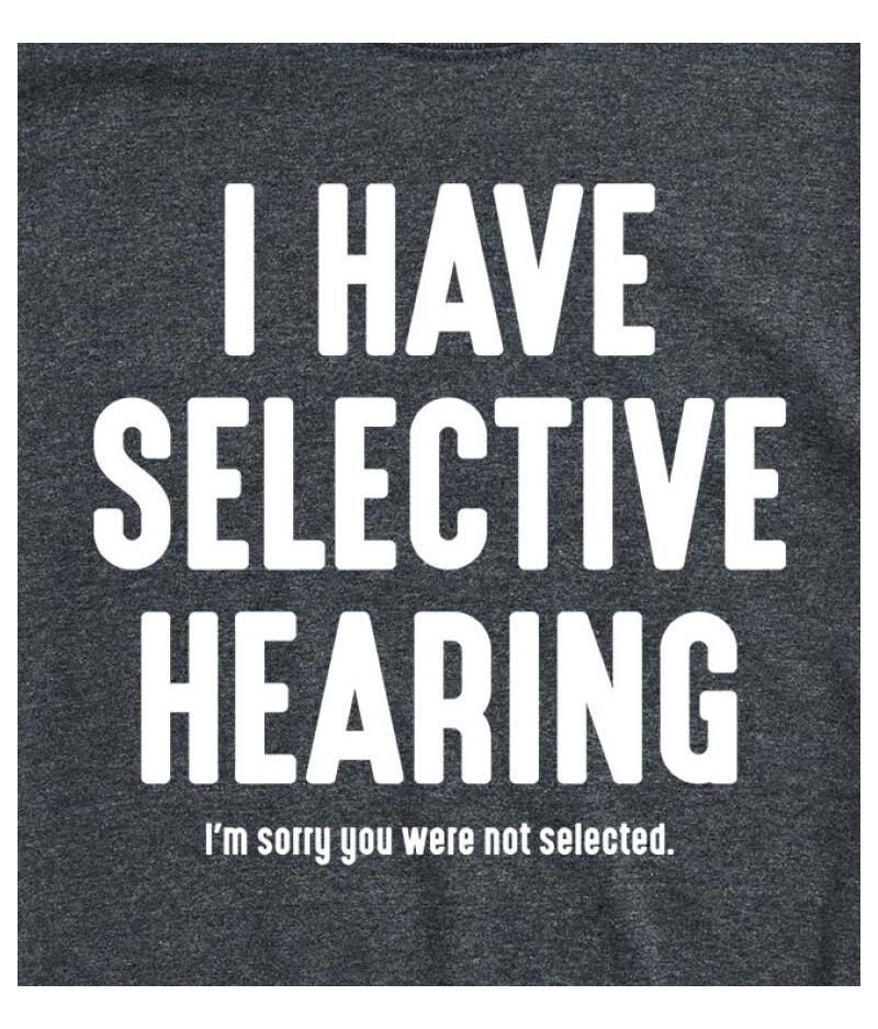 Hybrid Apparel Selective Hearing Men's Short Sleeve Tee