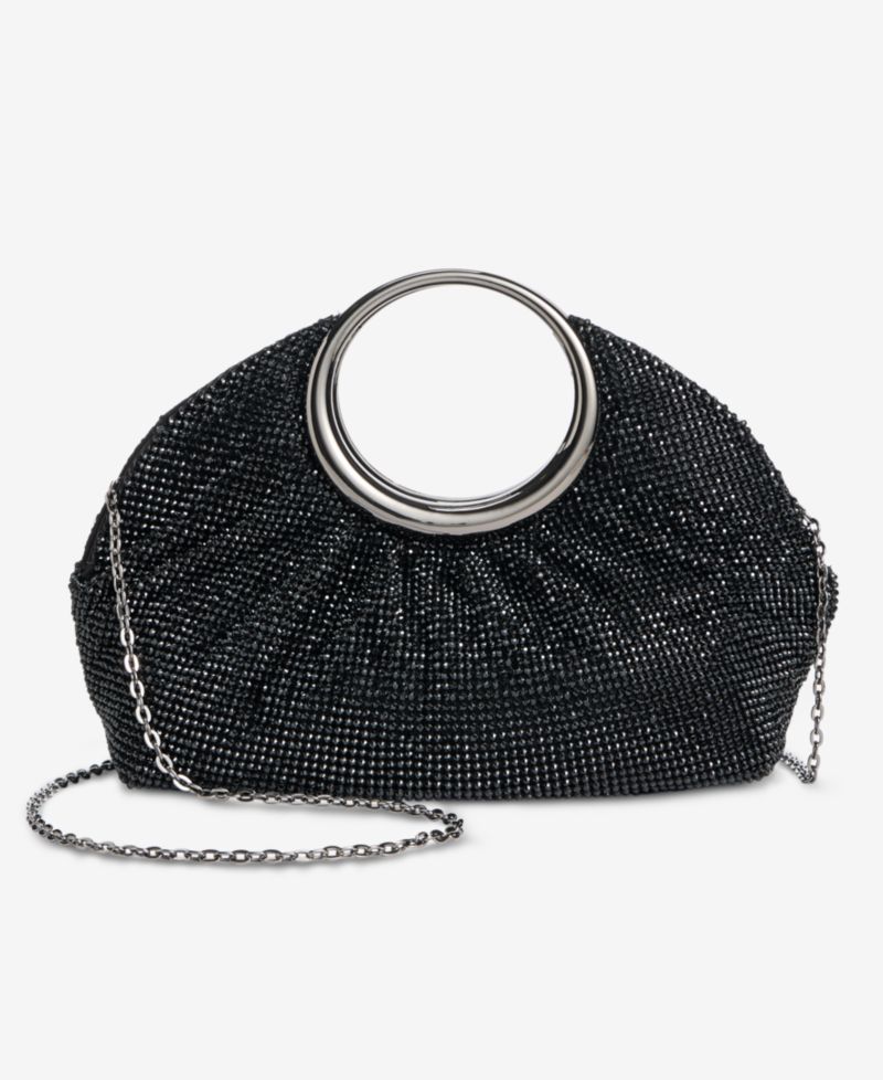 I.N.C International Concepts Ring Handle Diamond Mesh Clutch