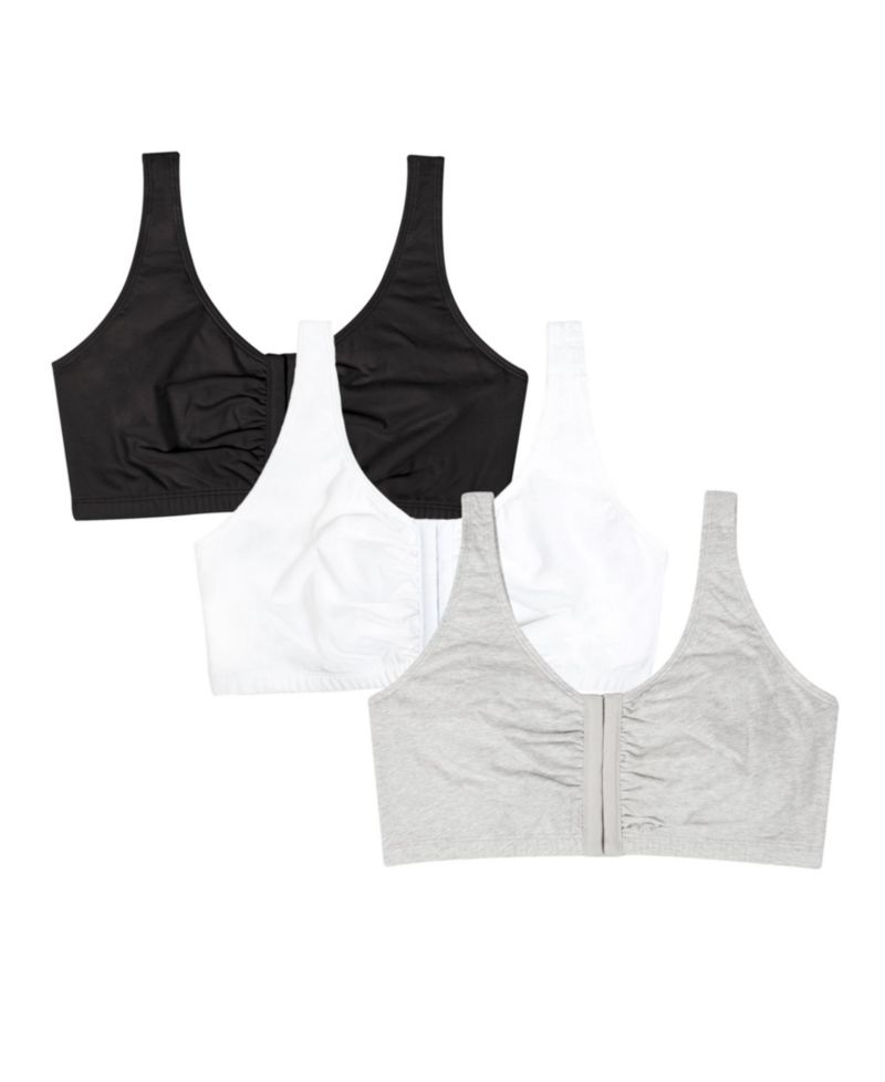 Women's 3-Pack Beyond Soft Front Closure Cotton Bra