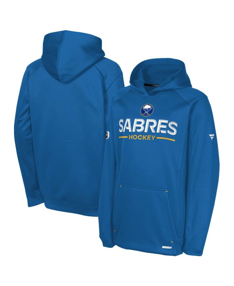 Big Boys and Girls Royal Buffalo Sabres Authentic Pro Rink Raglan Hoodie